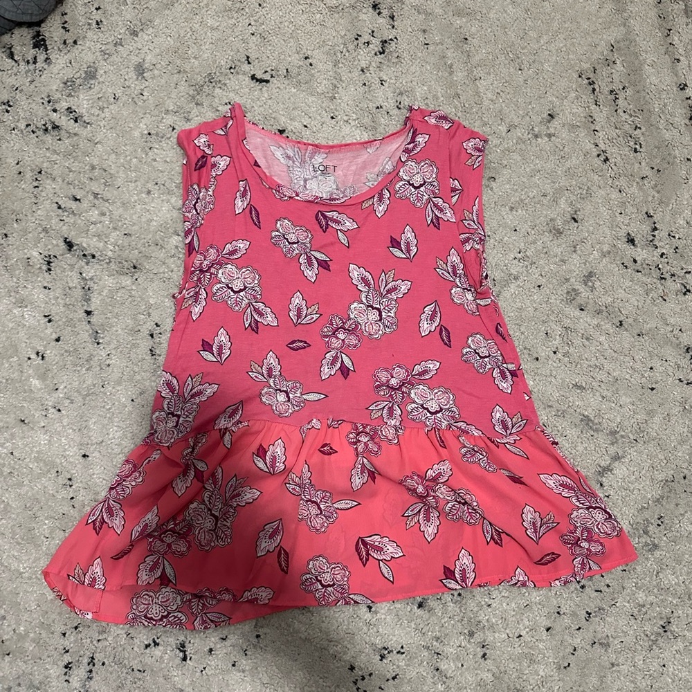 LOFT Pink Floral Kids Blouse